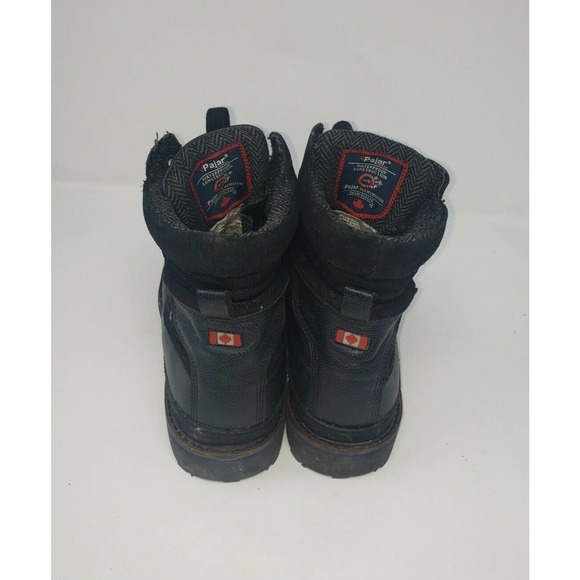Pajar Canada Earl Flannel-Lined Waterproof Leather‎ Black Boots Size 8.5 main image 8